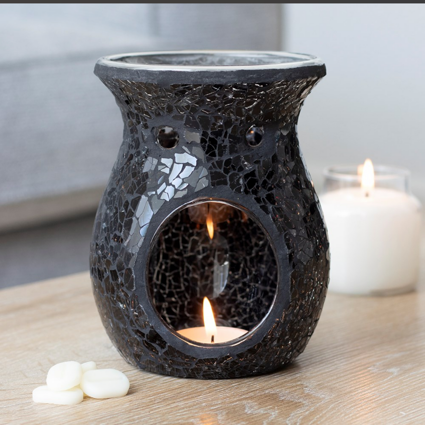Black Glass Wax Melt And Essential Oil Warmer